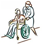 Pushing wheelchair