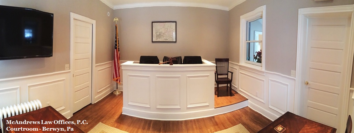 Panoramic Courtroom with caption