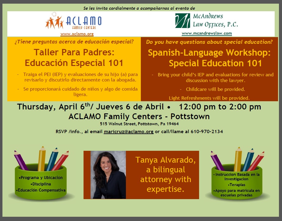 April 6th ACLAMO Special Education Workshop