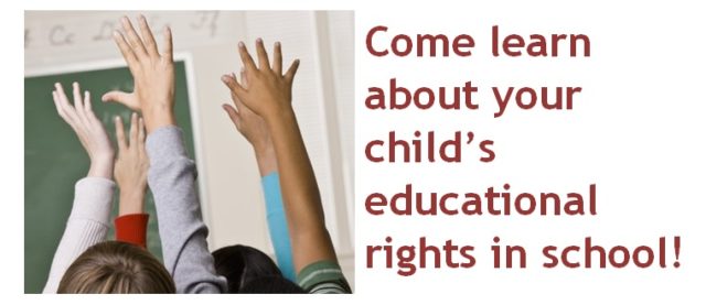 Graphic children hands raised – learn about your childs rights